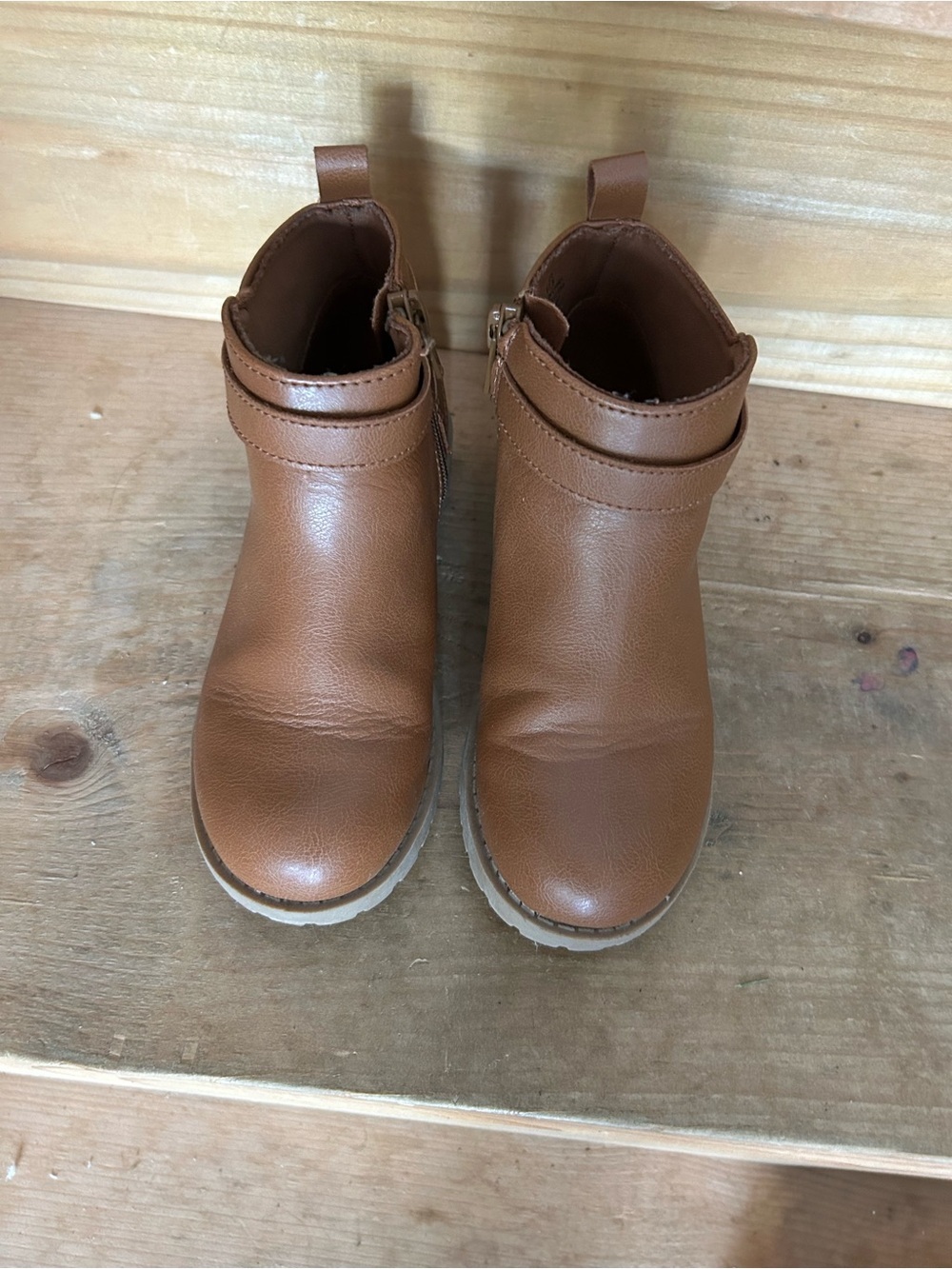 Old Navy Kids Brown Faux-Leather Ankle Boots